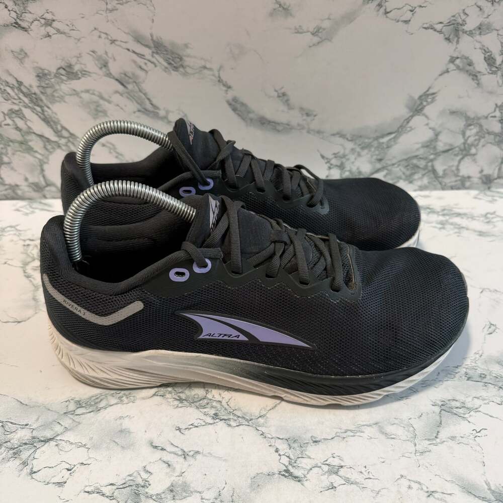 Altra Women 9.5 Rivera 3 Shoe Running Athletic Sneaker Black Wide Toe Box Active